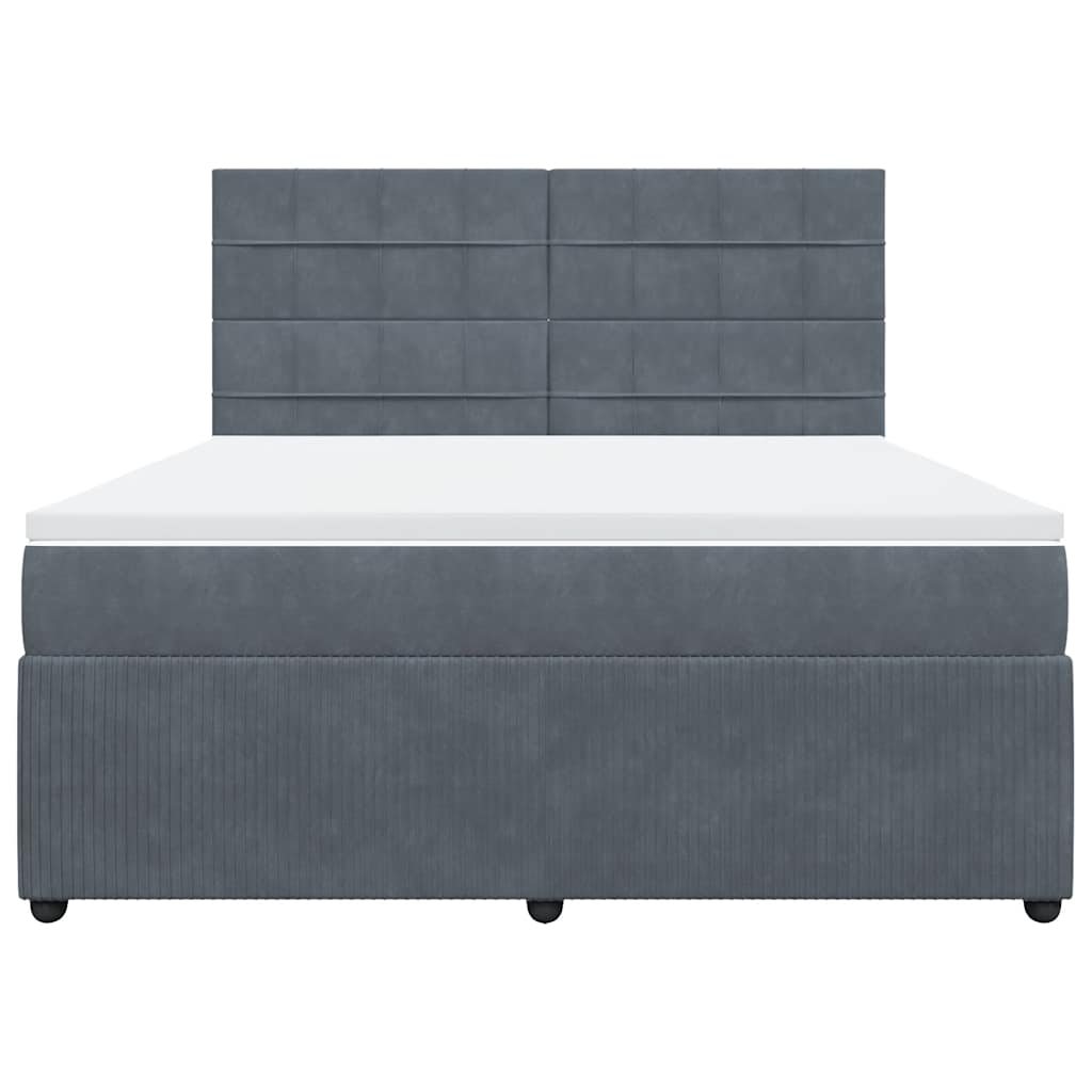 Sommier à lattes de lit et matelas Gris foncé 180x200cm Velours - XIOS