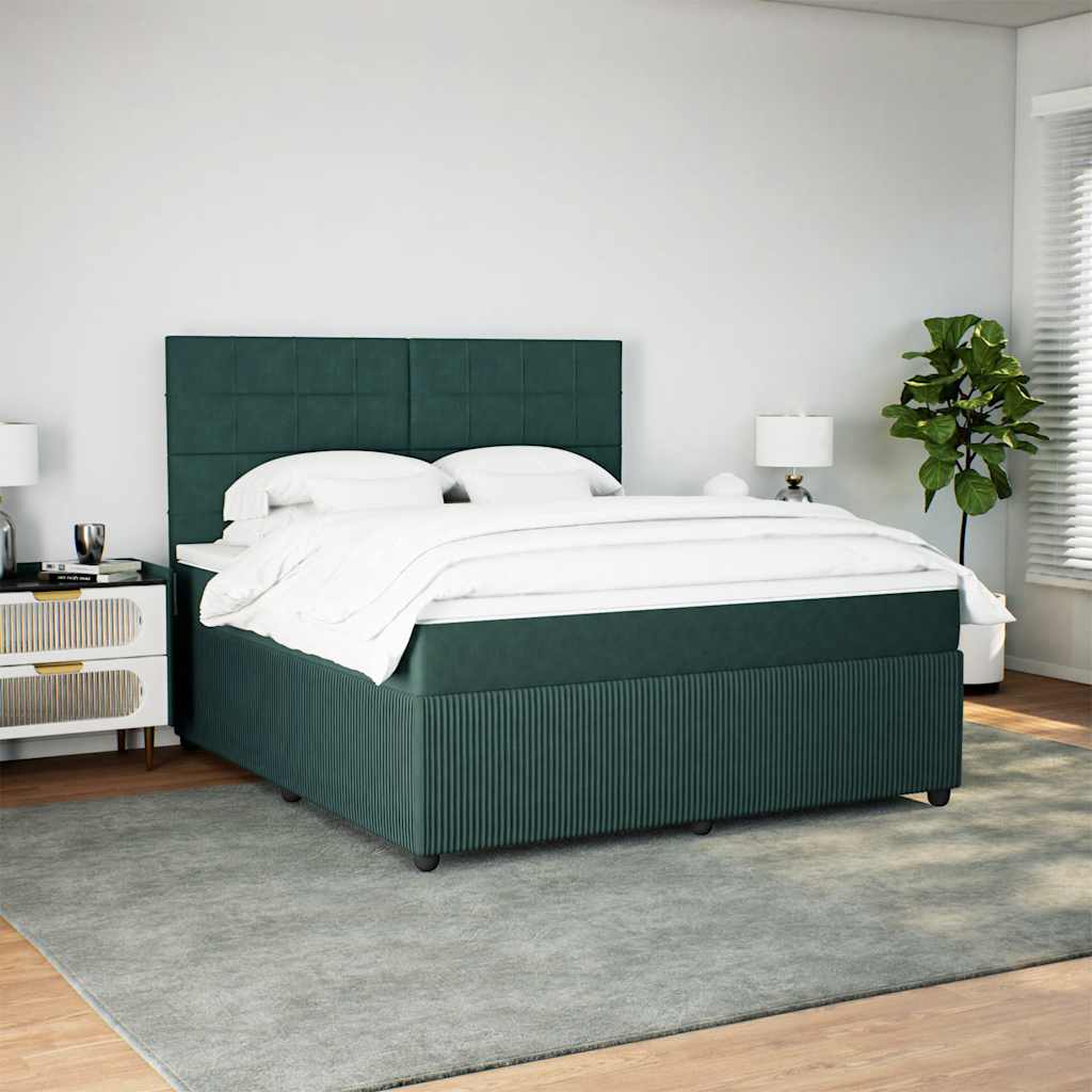 Sommier à lattes de lit et matelas Vert foncé 180x200cm Velours - XIOS