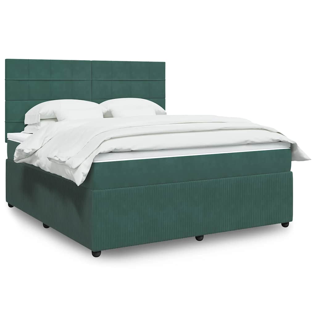Sommier à lattes de lit et matelas Vert foncé 180x200cm Velours - XIOS