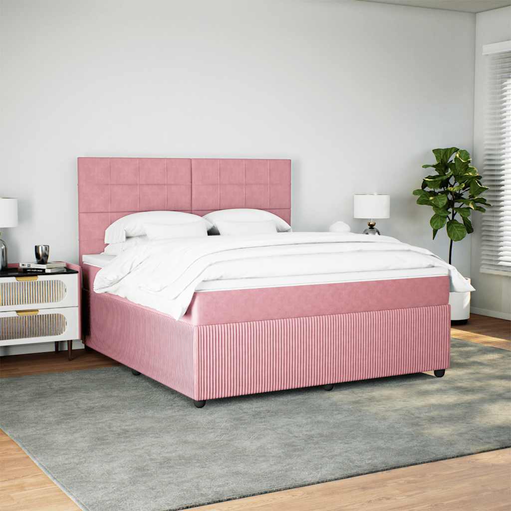 Sommier à lattes de lit avec matelas Rose 180x200 cm Velours - XIOS