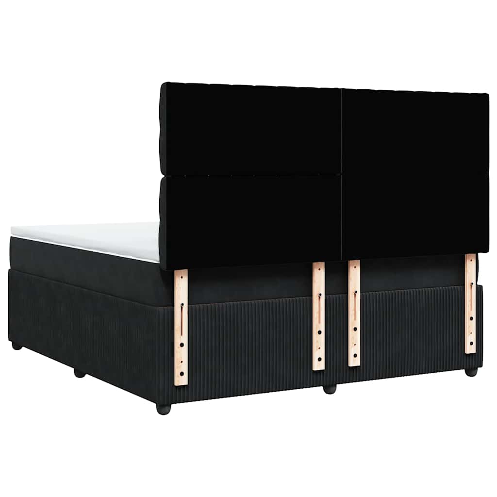 Sommier à lattes de lit avec matelas Noir 180x200 cm Velours - XIOS