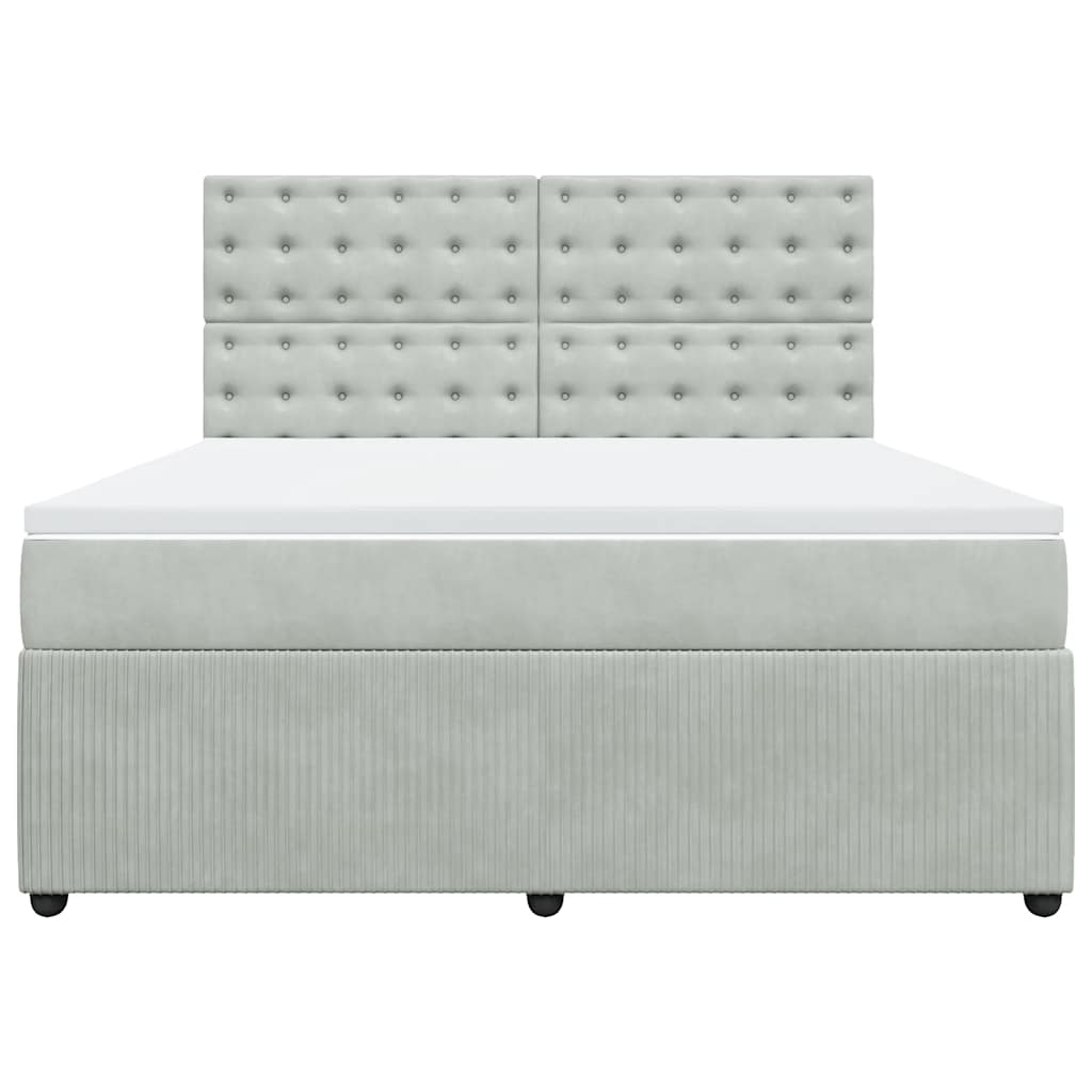 Sommier à lattes de lit et matelas Gris clair 180x200cm Velours - XIOS