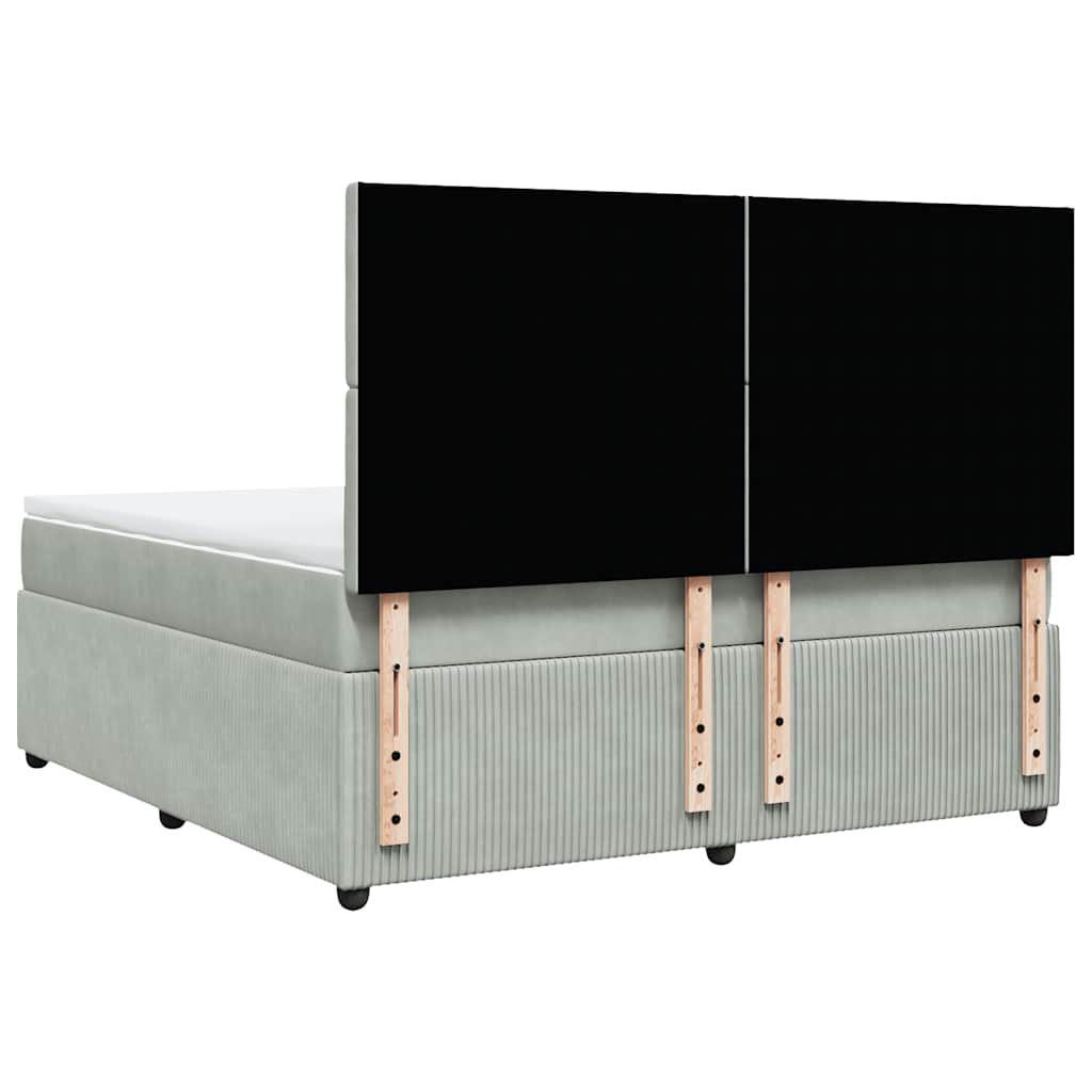 Sommier à lattes de lit et matelas Gris clair 180x200cm Velours - XIOS
