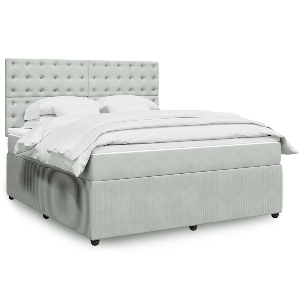 Sommier à lattes de lit et matelas Gris clair 180x200cm Velours - XIOS