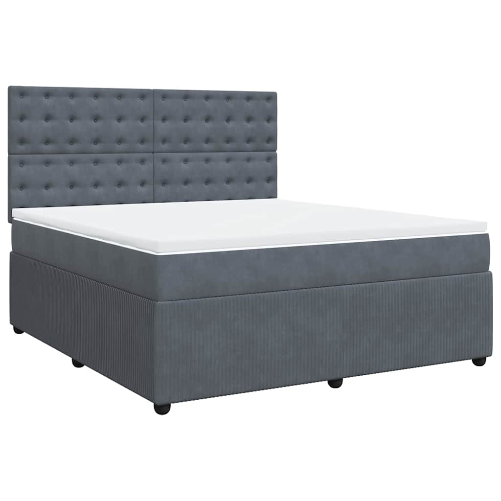 Sommier à lattes de lit et matelas Gris foncé 180x200cm Velours - XIOS