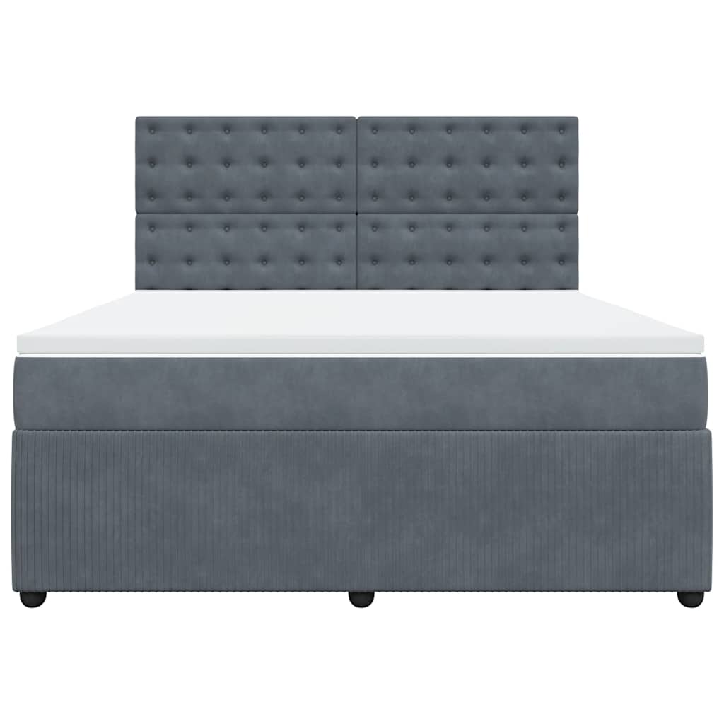 Sommier à lattes de lit et matelas Gris foncé 180x200cm Velours - XIOS