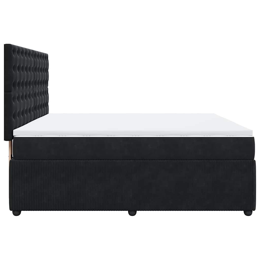Sommier à lattes de lit avec matelas Noir 180x200 cm Velours - XIOS