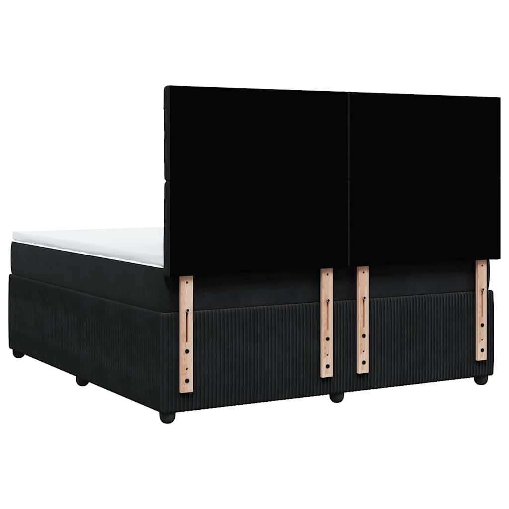 Sommier à lattes de lit avec matelas Noir 180x200 cm Velours - XIOS