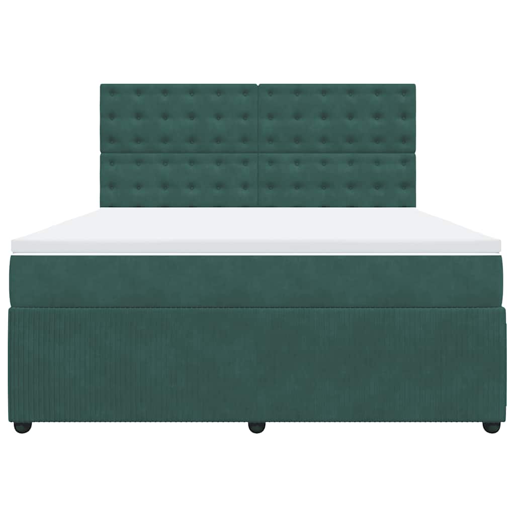 Sommier à lattes de lit et matelas Vert foncé 180x200cm Velours - XIOS