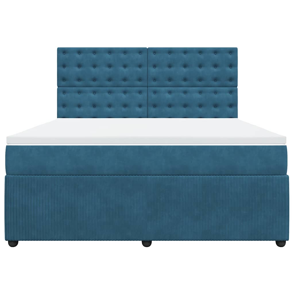 Sommier à lattes de lit et matelas Bleu foncé 180x200cm Velours - XIOS