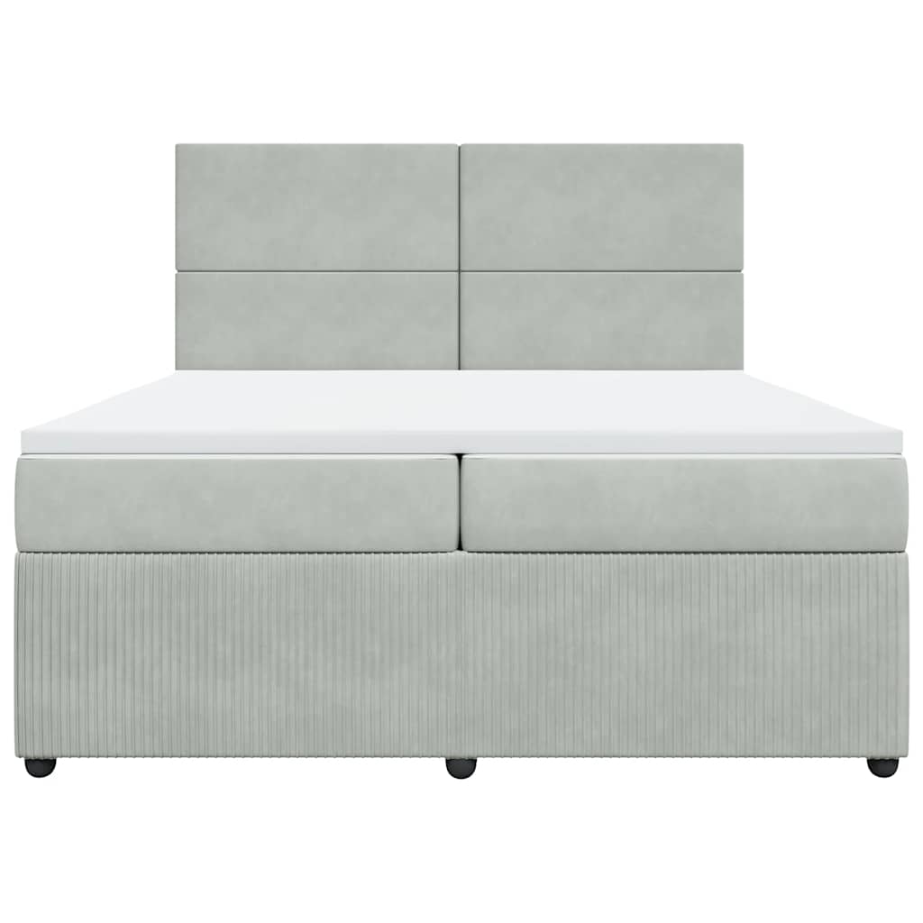 Sommier à lattes de lit et matelas Gris clair 200x200cm Velours - XIOS