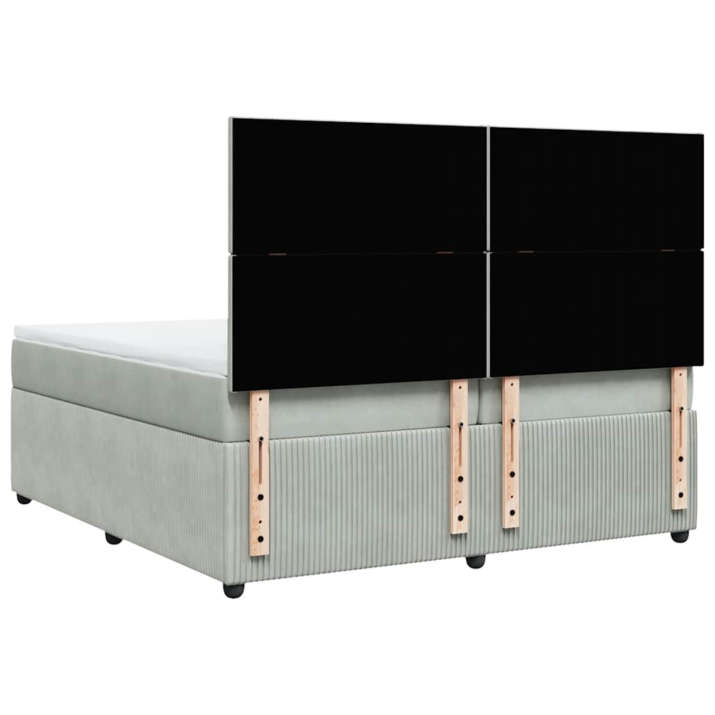 Sommier à lattes de lit et matelas Gris clair 200x200cm Velours - XIOS
