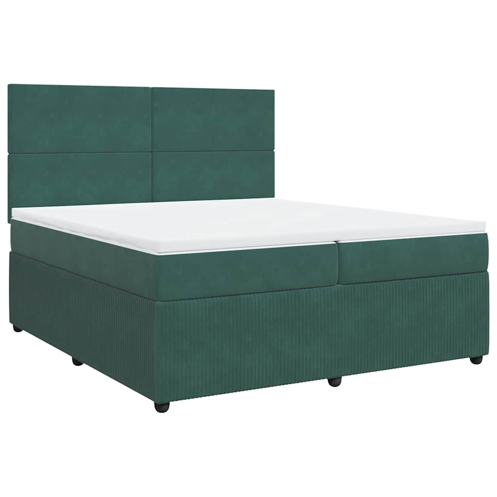 Sommier à lattes de lit et matelas Vert foncé 200x200cm Velours - XIOS
