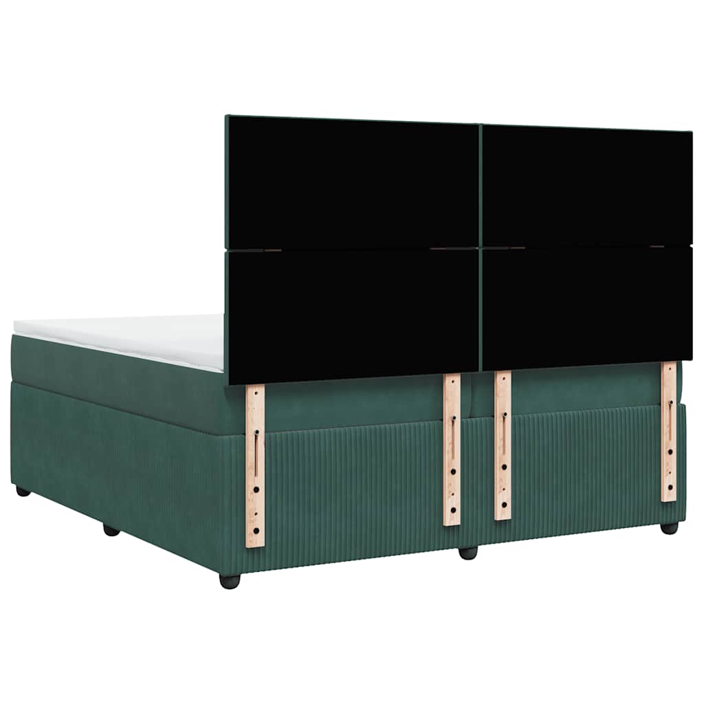 Sommier à lattes de lit et matelas Vert foncé 200x200cm Velours - XIOS