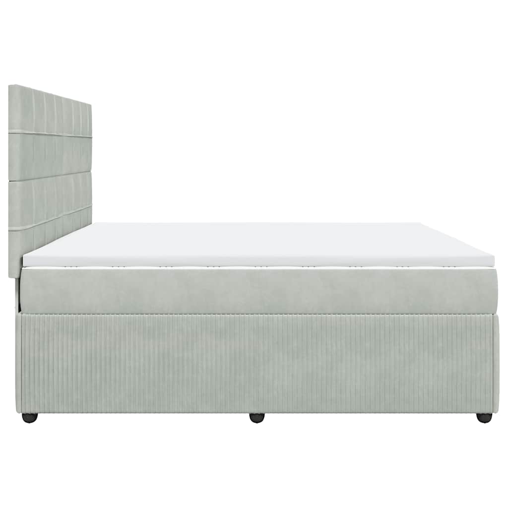 Sommier à lattes de lit et matelas Gris clair 200x200cm Velours - XIOS