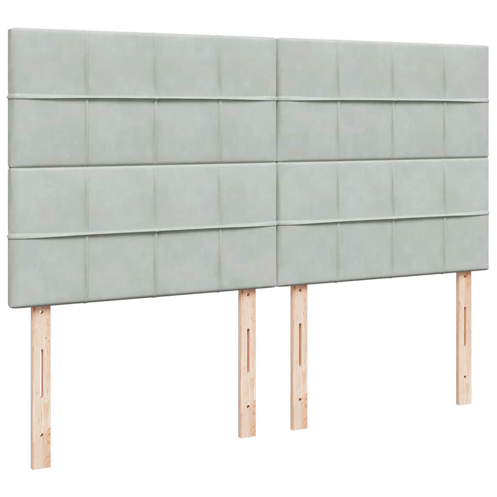 Sommier à lattes de lit et matelas Gris clair 200x200cm Velours - XIOS
