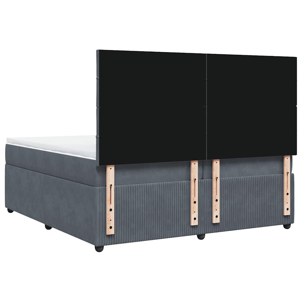 Sommier à lattes de lit et matelas Gris foncé 200x200cm Velours - XIOS