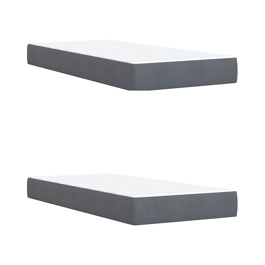 Sommier à lattes de lit et matelas Gris foncé 200x200cm Velours - XIOS