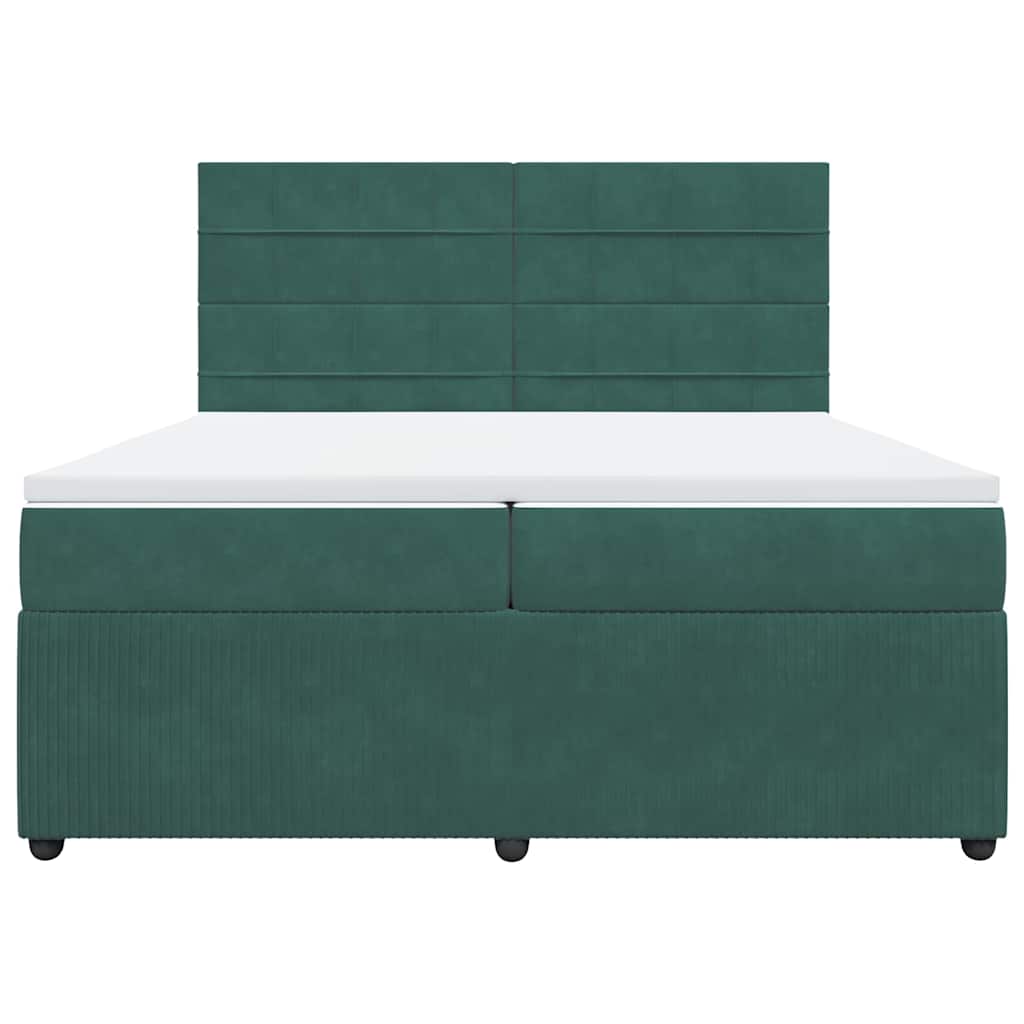 Sommier à lattes de lit et matelas Vert foncé 200x200cm Velours - XIOS