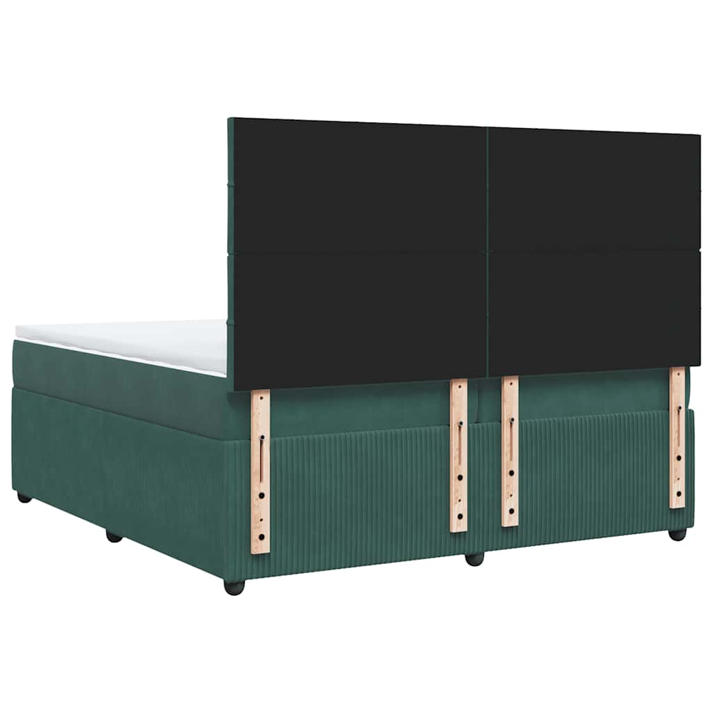 Sommier à lattes de lit et matelas Vert foncé 200x200cm Velours - XIOS
