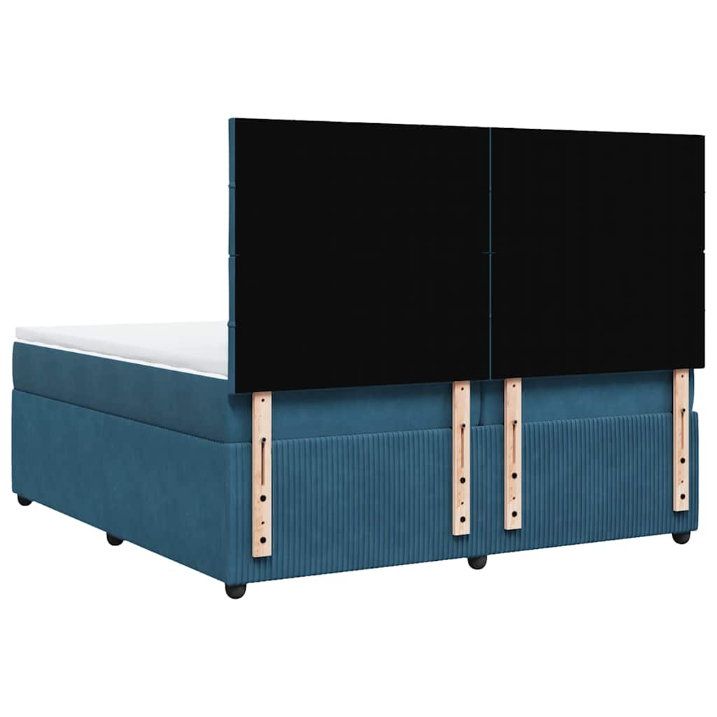 Sommier à lattes de lit et matelas Bleu foncé 200x200cm Velours - XIOS
