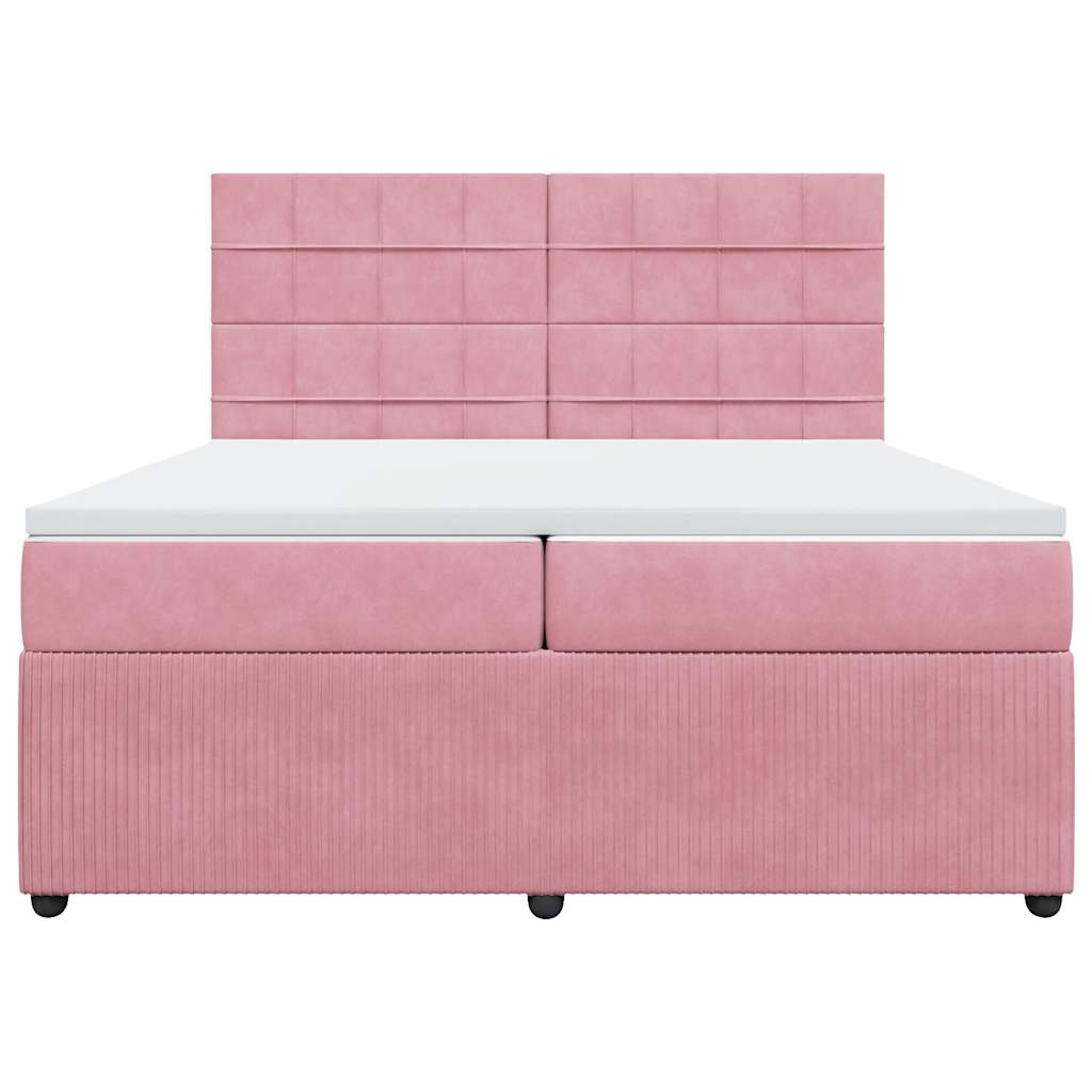 Sommier à lattes de lit avec matelas Rose 200x200 cm Velours - XIOS