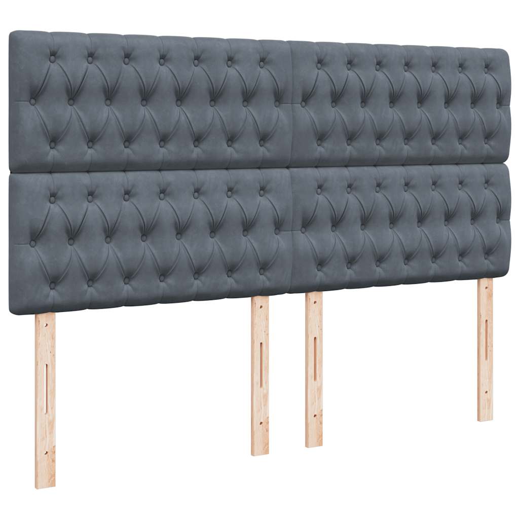 Sommier à lattes de lit et matelas Gris foncé 200x200cm Velours - XIOS