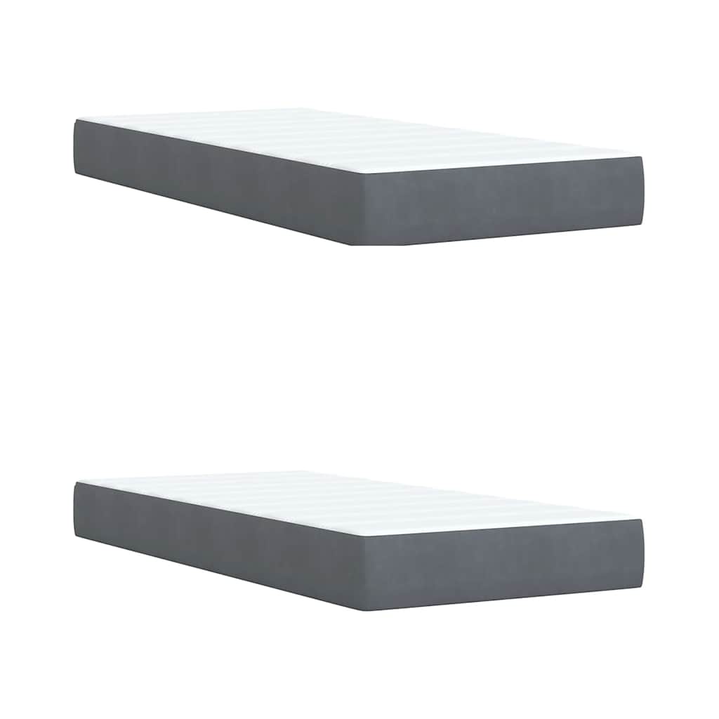 Sommier à lattes de lit et matelas Gris foncé 200x200cm Velours - XIOS