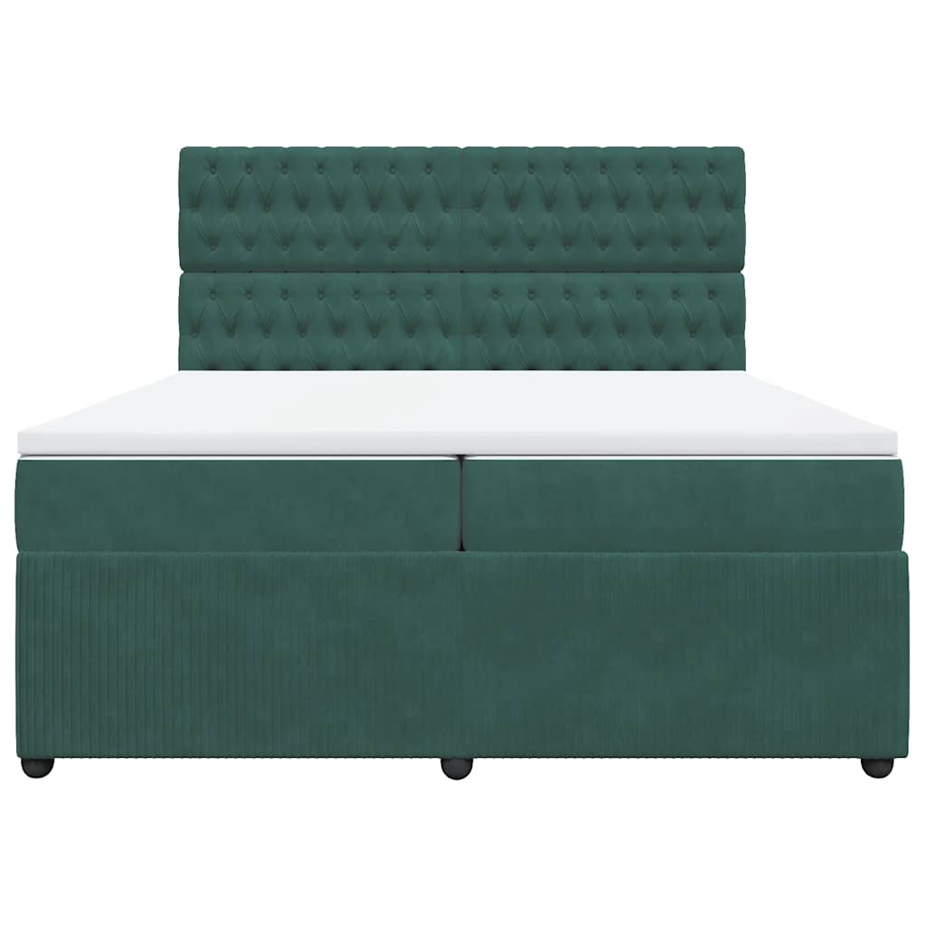 Sommier à lattes de lit et matelas Vert foncé 200x200cm Velours - XIOS