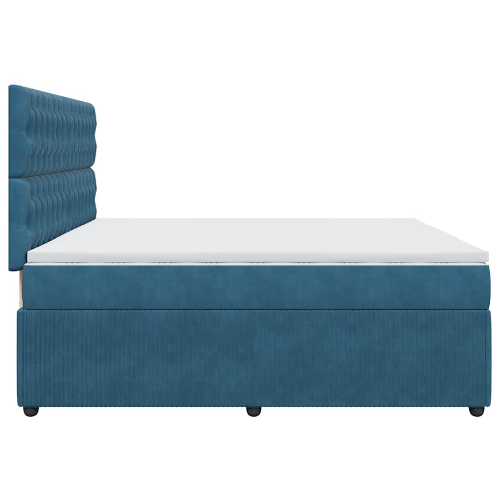 Sommier à lattes de lit et matelas Bleu foncé 200x200cm Velours - XIOS
