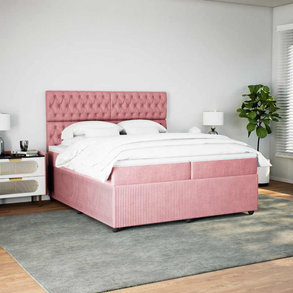 Sommier à lattes de lit avec matelas Rose 200x200 cm Velours - XIOS