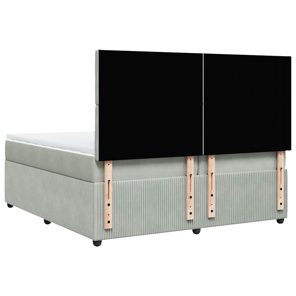 Sommier à lattes de lit et matelas Gris clair 200x200cm Velours - XIOS