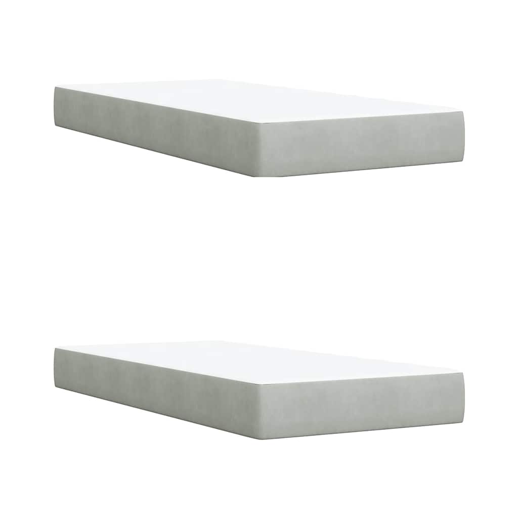 Sommier à lattes de lit et matelas Gris clair 200x200cm Velours - XIOS
