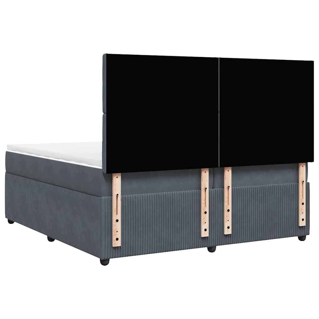 Sommier à lattes de lit et matelas Gris foncé 200x200cm Velours - XIOS