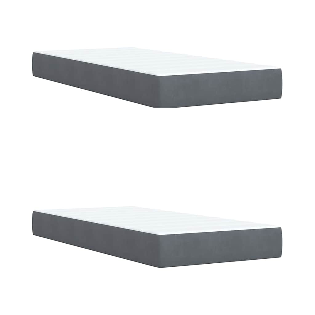Sommier à lattes de lit et matelas Gris foncé 200x200cm Velours - XIOS