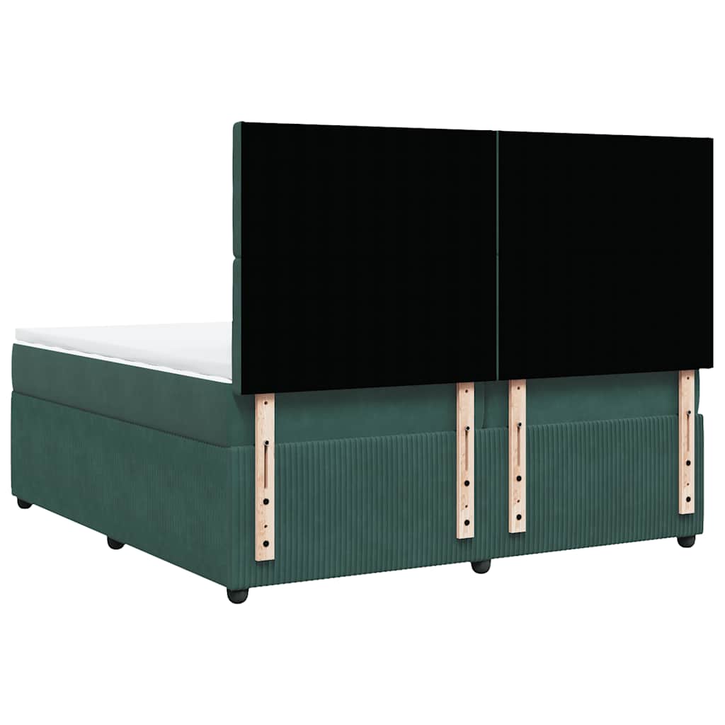 Sommier à lattes de lit et matelas Vert foncé 200x200cm Velours - XIOS