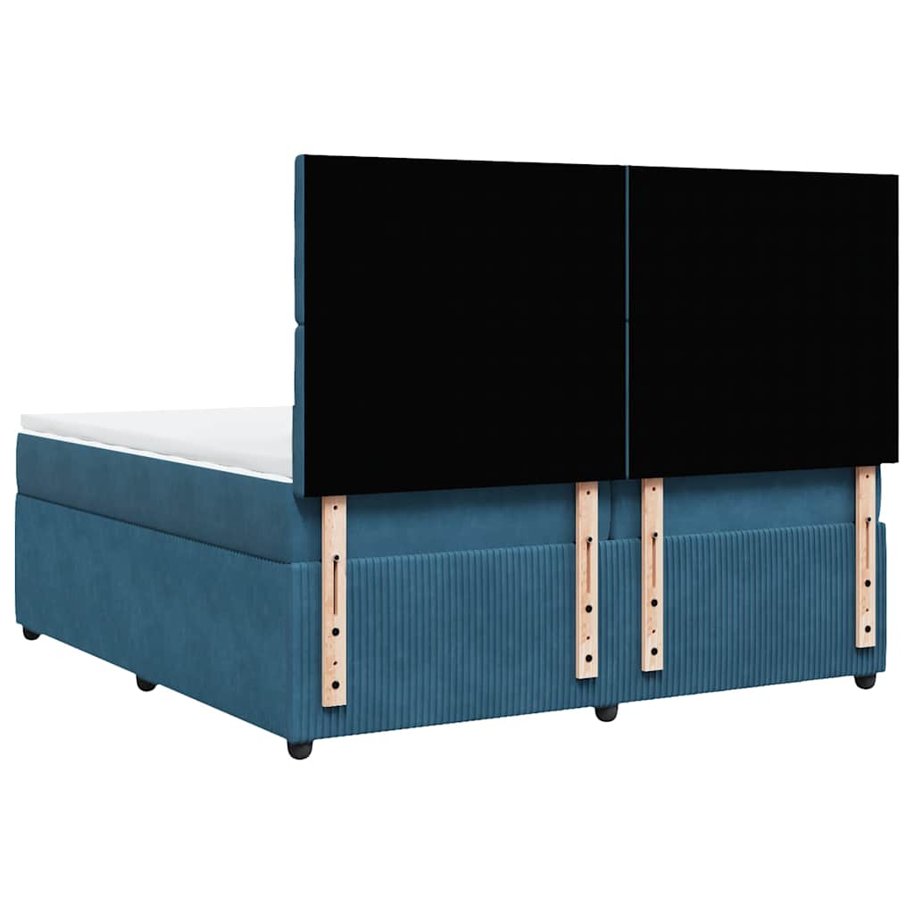 Sommier à lattes de lit et matelas Bleu foncé 200x200cm Velours - XIOS