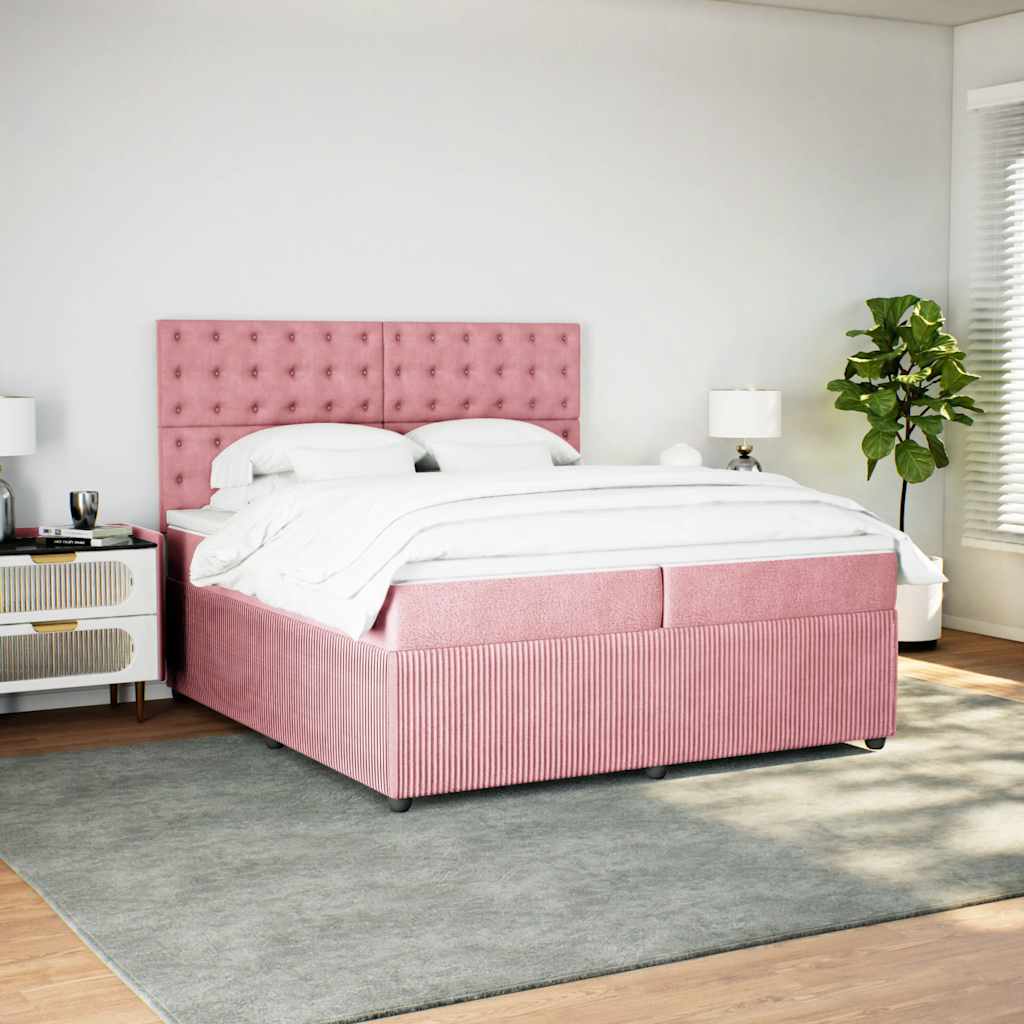 Sommier à lattes de lit avec matelas Rose 200x200 cm Velours - XIOS