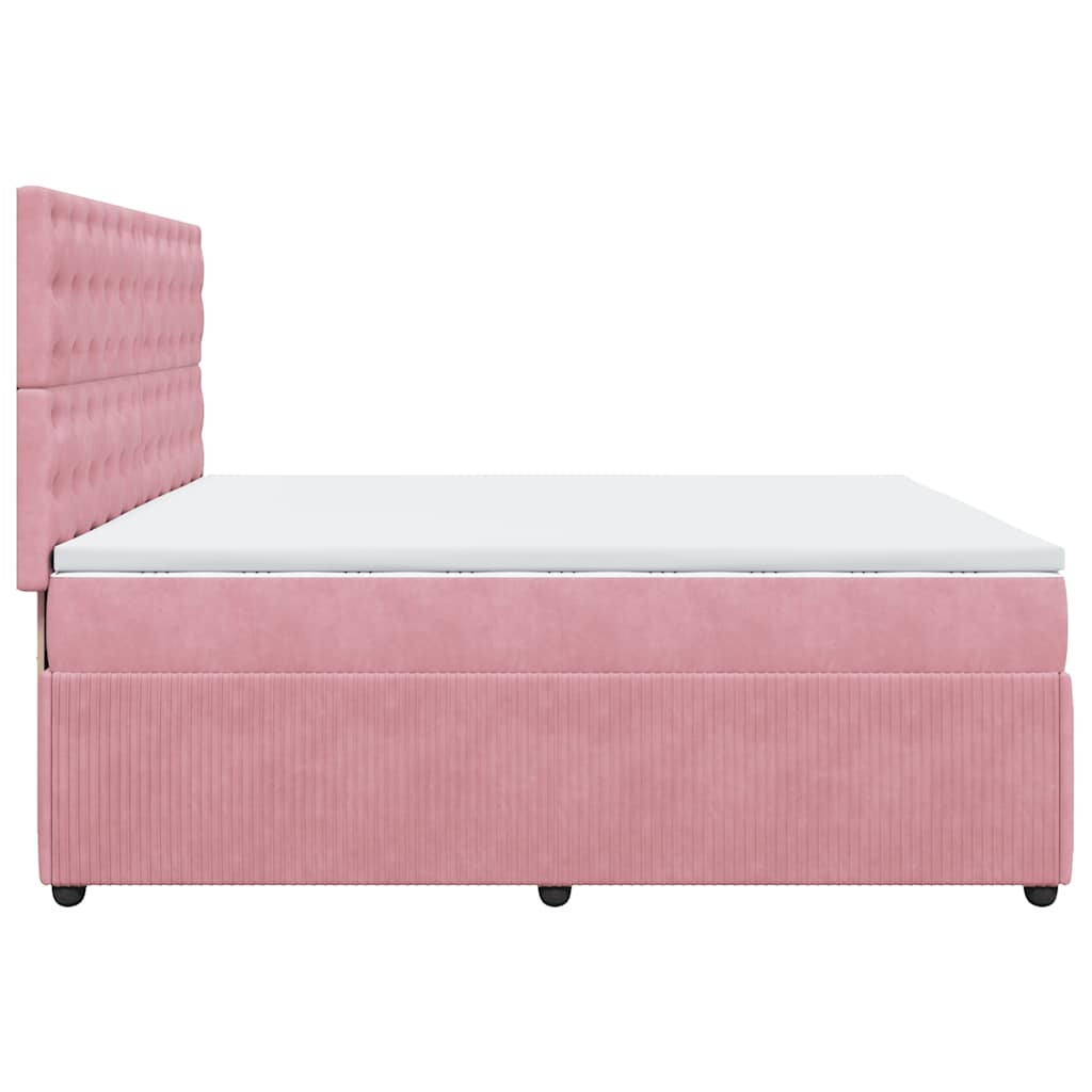 Sommier à lattes de lit avec matelas Rose 200x200 cm Velours - XIOS