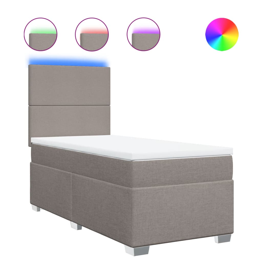 Sommier à lattes de lit avec matelas Taupe 80x200 cm Tissu - XIOS
