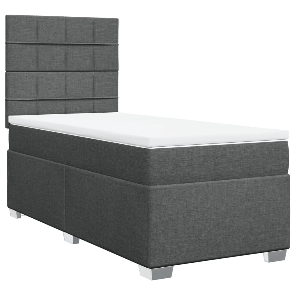Sommier à lattes de lit avec matelas Gris foncé 80x200 cm Tissu - XIOS