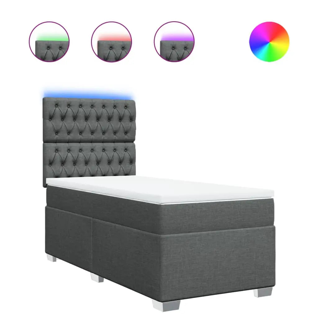 Sommier à lattes de lit avec matelas Gris foncé 80x200 cm Tissu - XIOS