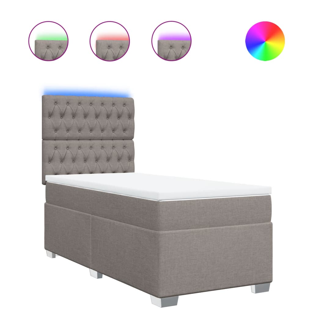 Sommier à lattes de lit avec matelas Taupe 80x200 cm Tissu - XIOS