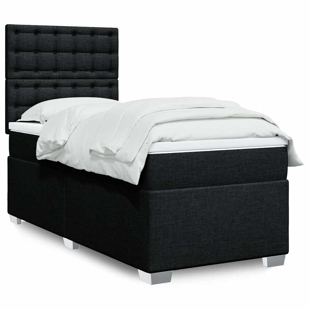 Sommier à lattes de lit et matelas Noir 80x200 cm Tissu - XIOS