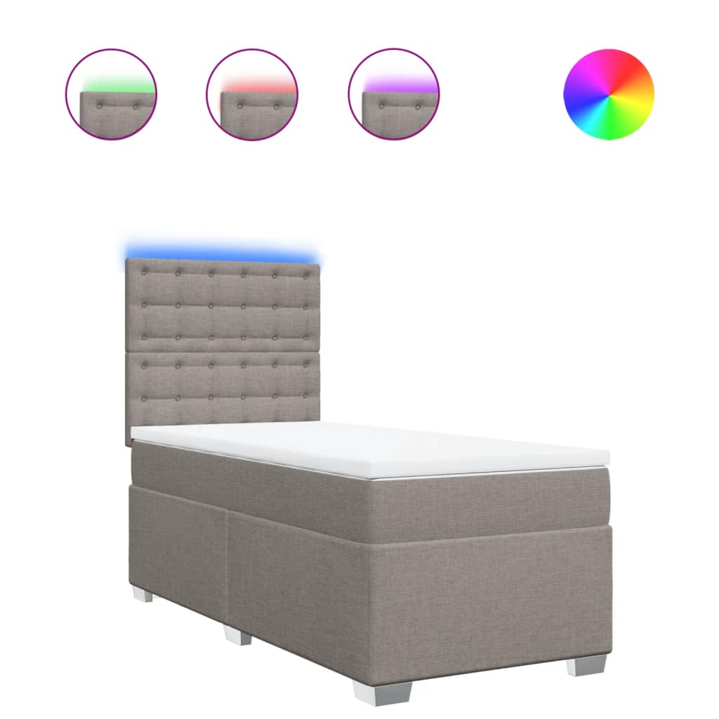 Sommier à lattes de lit avec matelas Taupe 80x200 cm Tissu - XIOS