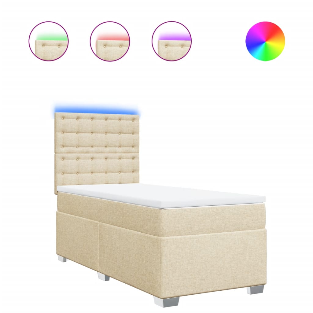 Sommier à lattes de lit avec matelas Crème 80x200 cm Tissu - XIOS
