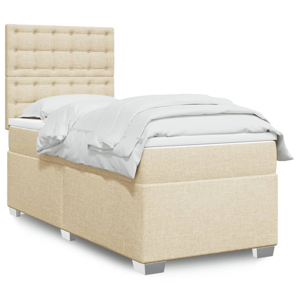Sommier à lattes de lit avec matelas Crème 80x200 cm Tissu - XIOS