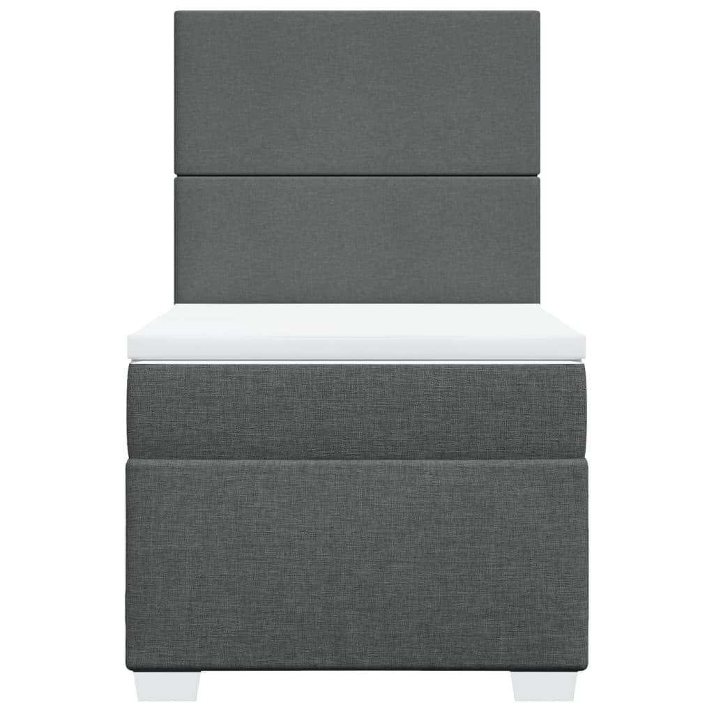 Sommier à lattes de lit et matelas Gris foncé 90x190 cm Tissu - XIOS