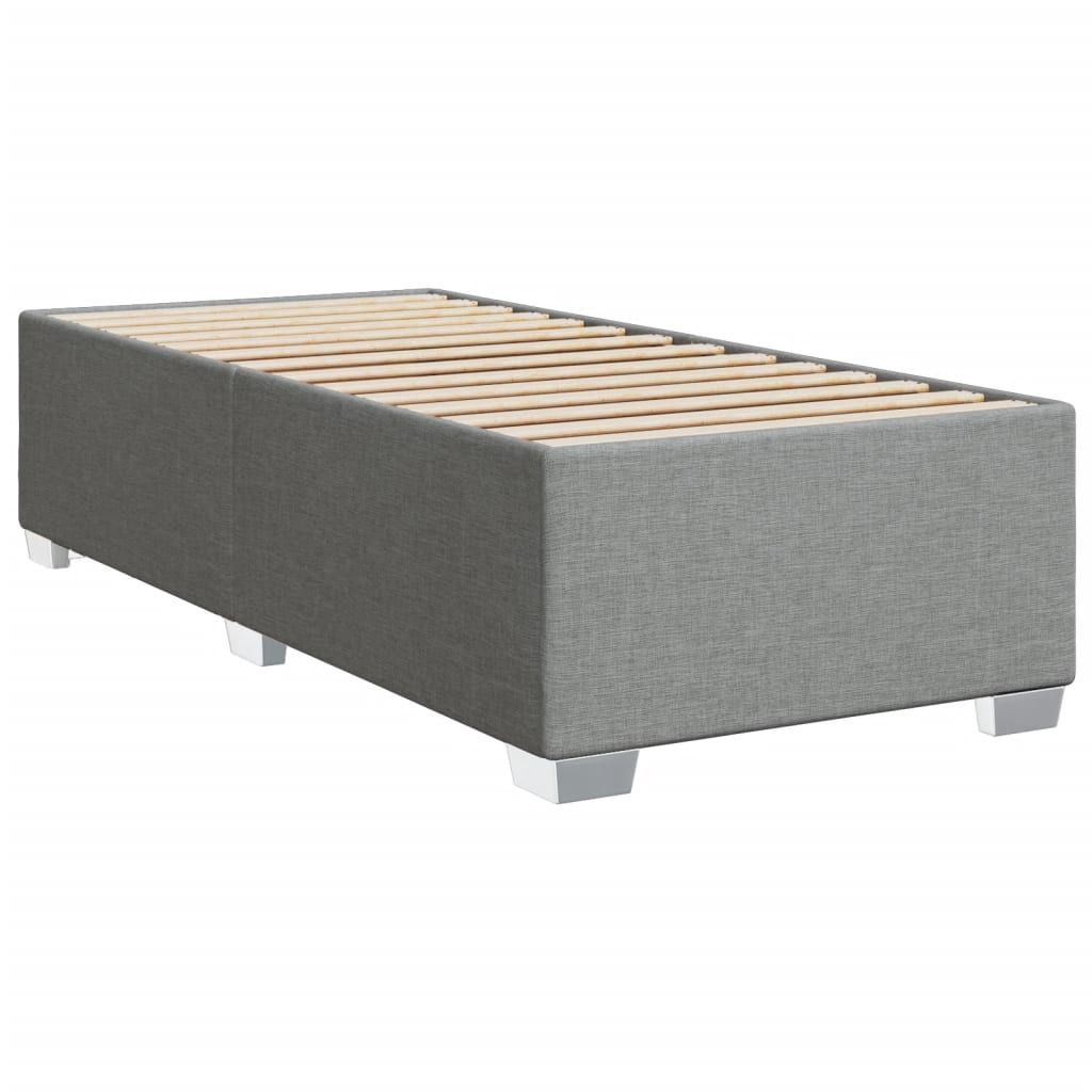 Sommier à lattes de lit et matelas Gris clair 90x190 cm Tissu - XIOS