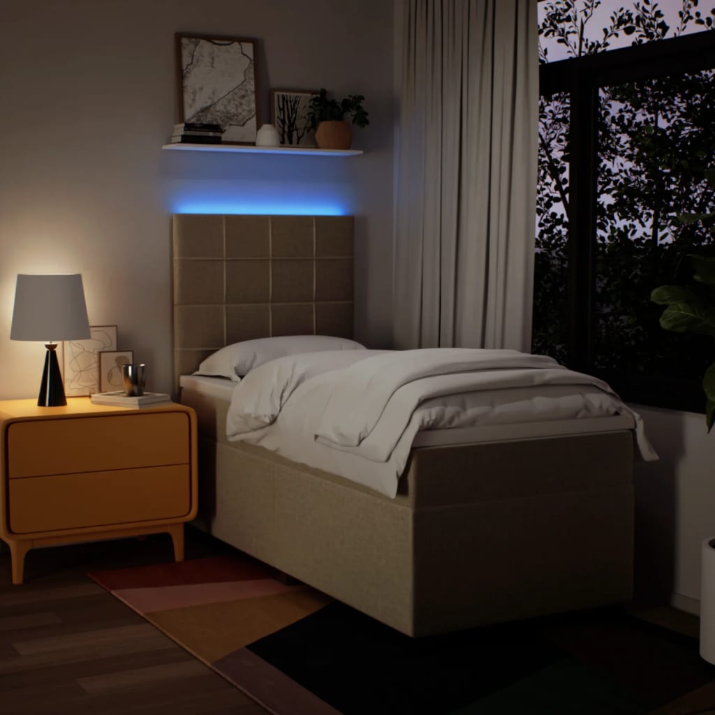 Sommier à lattes de lit avec matelas Crème 90x200 cm Tissu - XIOS